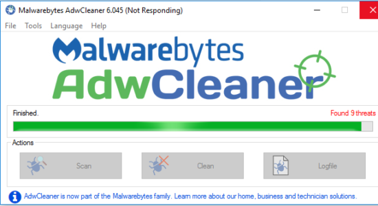 Screenshot 1 for Malwarebytes AdwCleaner