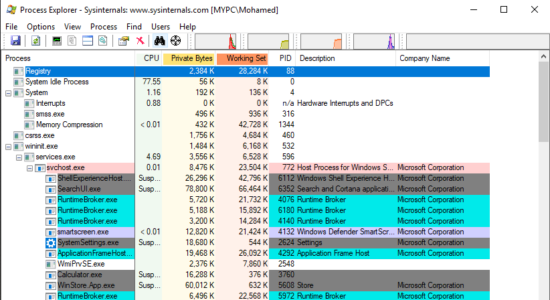 Screenshot 1 for Microsoft Process Explorer