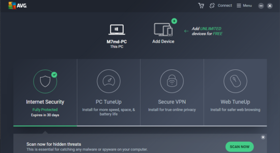 Screenshot 1 for AVG Internet Security