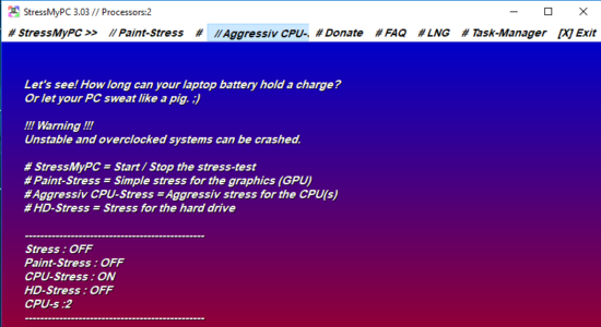 Screenshot 1 for StressMyPC