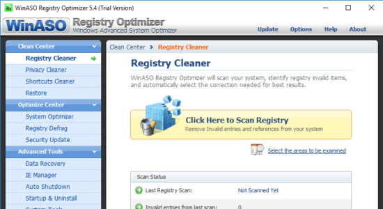 Screenshot 1 for WinASO Registry Optimizer