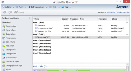 Screenshot 1 for Acronis Disk Director