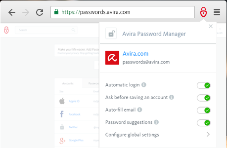 Screenshot 1 for Avira Password Manager