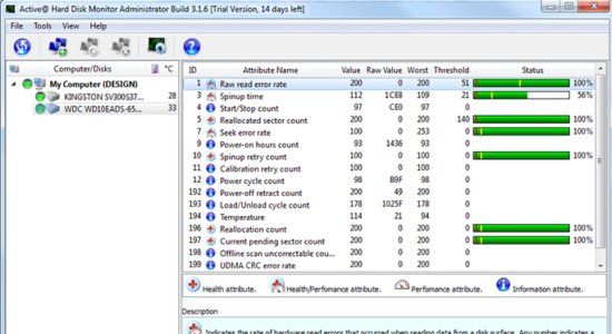 Screenshot 1 for Active@ Hard Disk Monitor