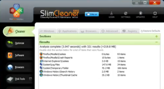 Screenshot 1 for SlimCleaner
