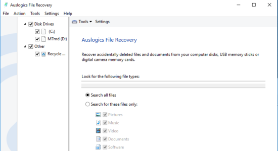 Screenshot 1 for Auslogics File Recovery