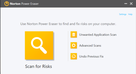 Screenshot 1 for Norton Power Eraser