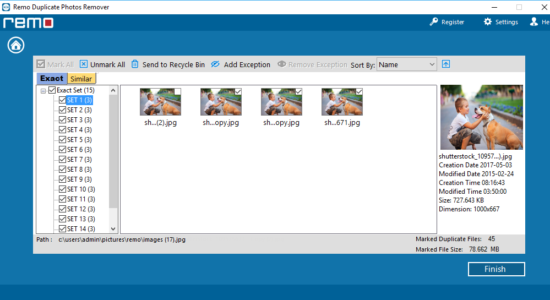 Screenshot 2 for Remo Duplicate Photos Remover