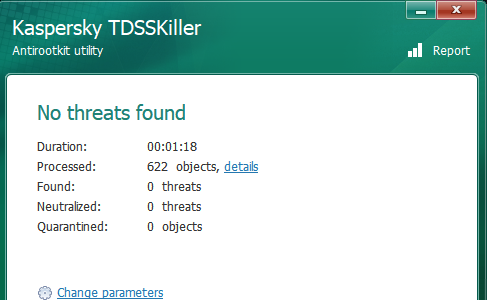 Screenshot 2 for Kaspersky TDSSKiller