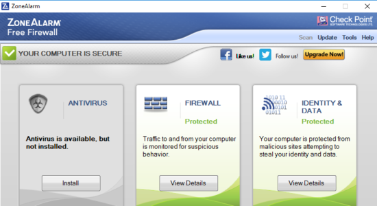 Screenshot 1 for ZoneAlarm Free Firewall