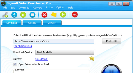 Screenshot 1 for Bigasoft Video Downloader Pro