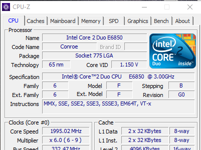 Screenshot 1 for CPUID CPU-Z