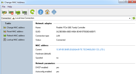 Screenshot 1 for Lizard Change MAC Address