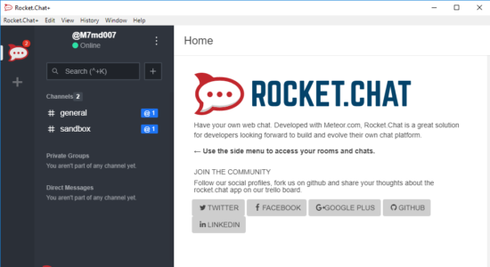 Screenshot 1 for Rocket.Chat