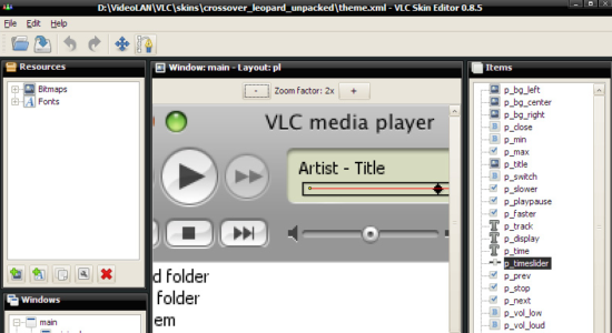 Screenshot 1 for VLC media player Skin Editor
