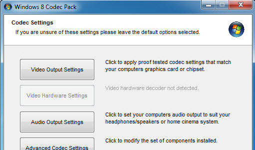 Screenshot 1 for Windows 8 Codec Pack