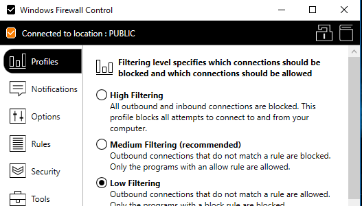 Screenshot 1 for Windows Firewall Control