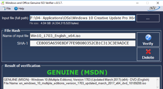 Screenshot 2 for Windows and Office Genuine ISO Verifier