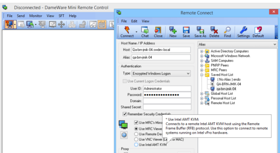 Screenshot 2 for Dameware Mini Remote Control