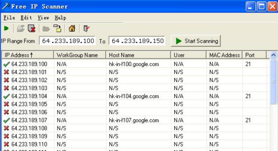 Screenshot 1 for Eusing Free IP scanner