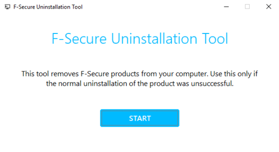 Screenshot 1 for F-Secure Uninstallation Tool