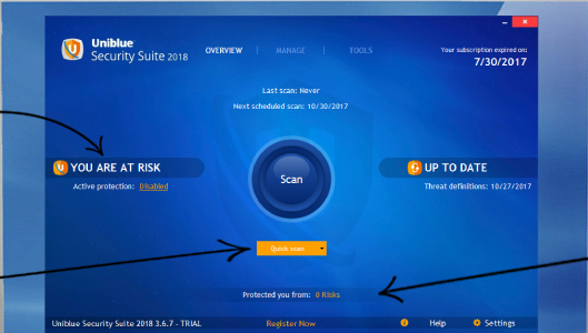 Screenshot 1 for Uniblue Security Suite