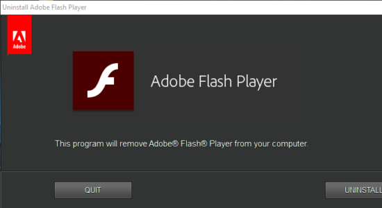 Screenshot 1 for Adobe Flash Player Uninstall Tool