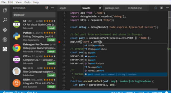 Screenshot 1 for Visual Studio Code