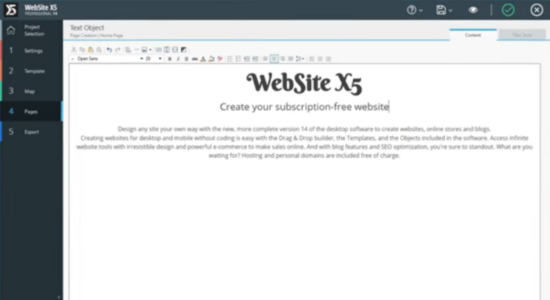 Screenshot 1 for WebSite X5 Evolution