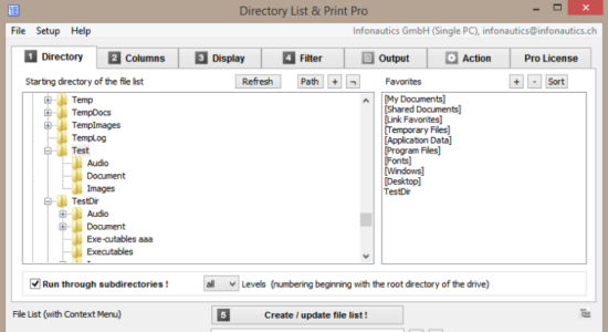 Screenshot 1 for Directory List & Print