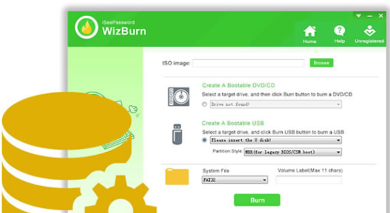 Screenshot 1 for iSeePassword WizBurn