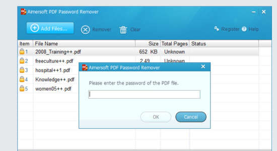 Screenshot 2 for Aimersoft PDF Password Remover