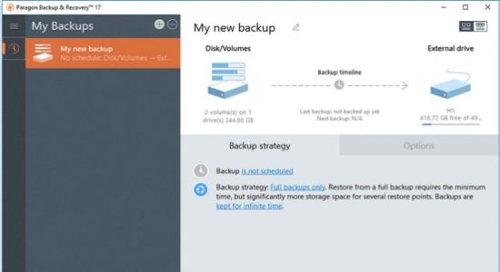 Screenshot 1 for Paragon Backup & Recovery