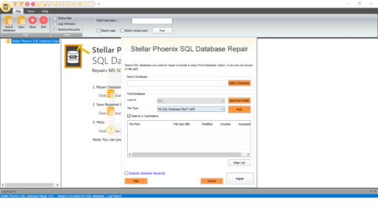 Screenshot 1 for Stellar Repair for MS SQL