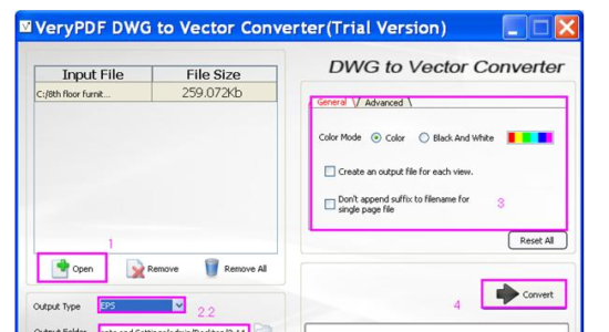 Screenshot 2 for VeryPDF DWG to Vector Converter