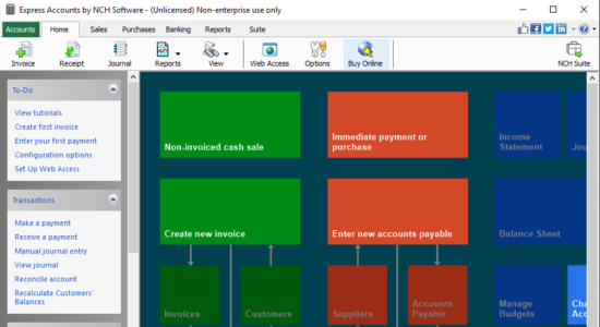Screenshot 1 for Express Accounts Accounting Software