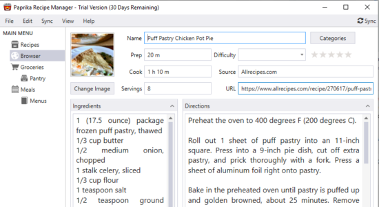 Screenshot 2 for Paprika Recipe Manager