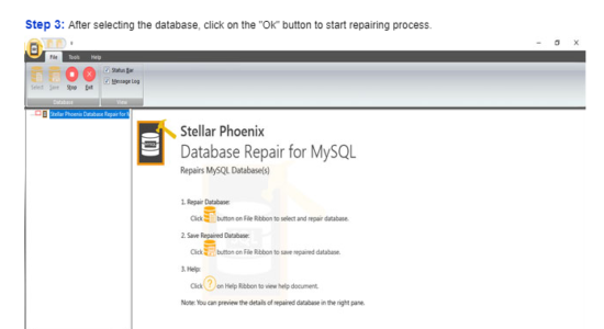 Screenshot 2 for Stellar Repair for MySQL