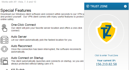 Screenshot 1 for Trust.Zone VPN