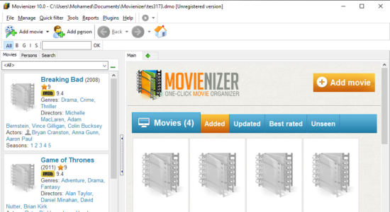 Screenshot 1 for Movienizer