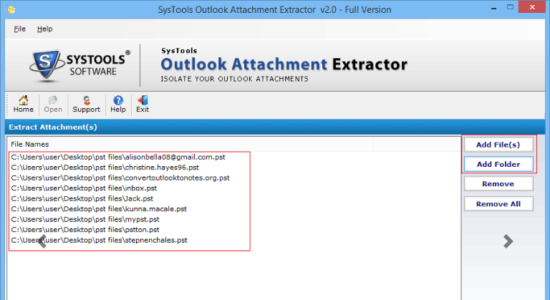 Screenshot 2 for SysTools Outlook Attachment Extractor