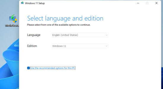 Screenshot 1 for Media Creation Tool for Windows 11