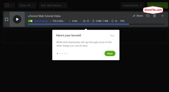 uTorrent Web Screenshot 2 for Windows 11